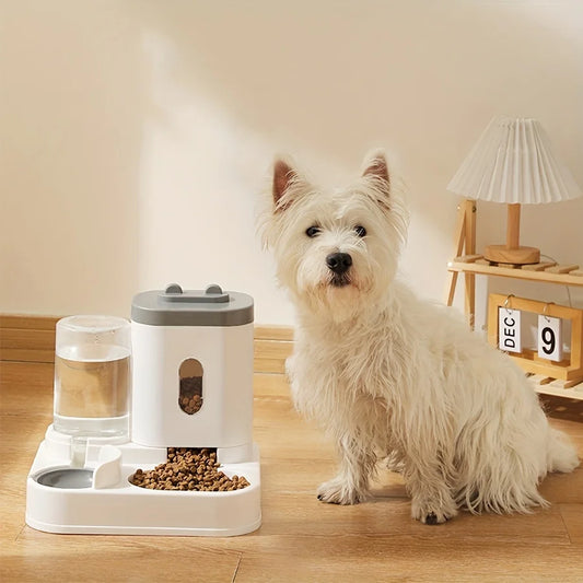 Pet Feeder and Water Dispenser for Cats: Plastic, Battery-Free, Suitable for Cats and Dogs